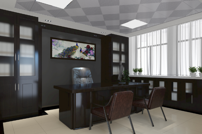 上海辦公室裝修設計:冷色調屏風,打造商務新風尚!