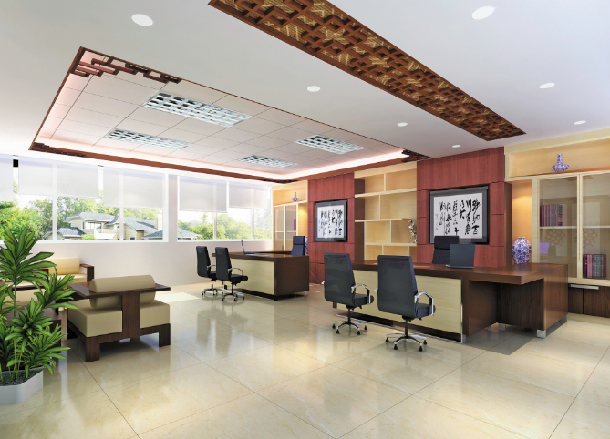 科技智潮引領未來:上海辦公室裝修設計,大中班臺擺放新解