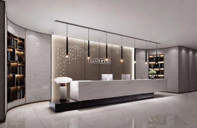 上海辦公室裝修設計:水波紋不銹鋼,打造獨特光影藝術空間